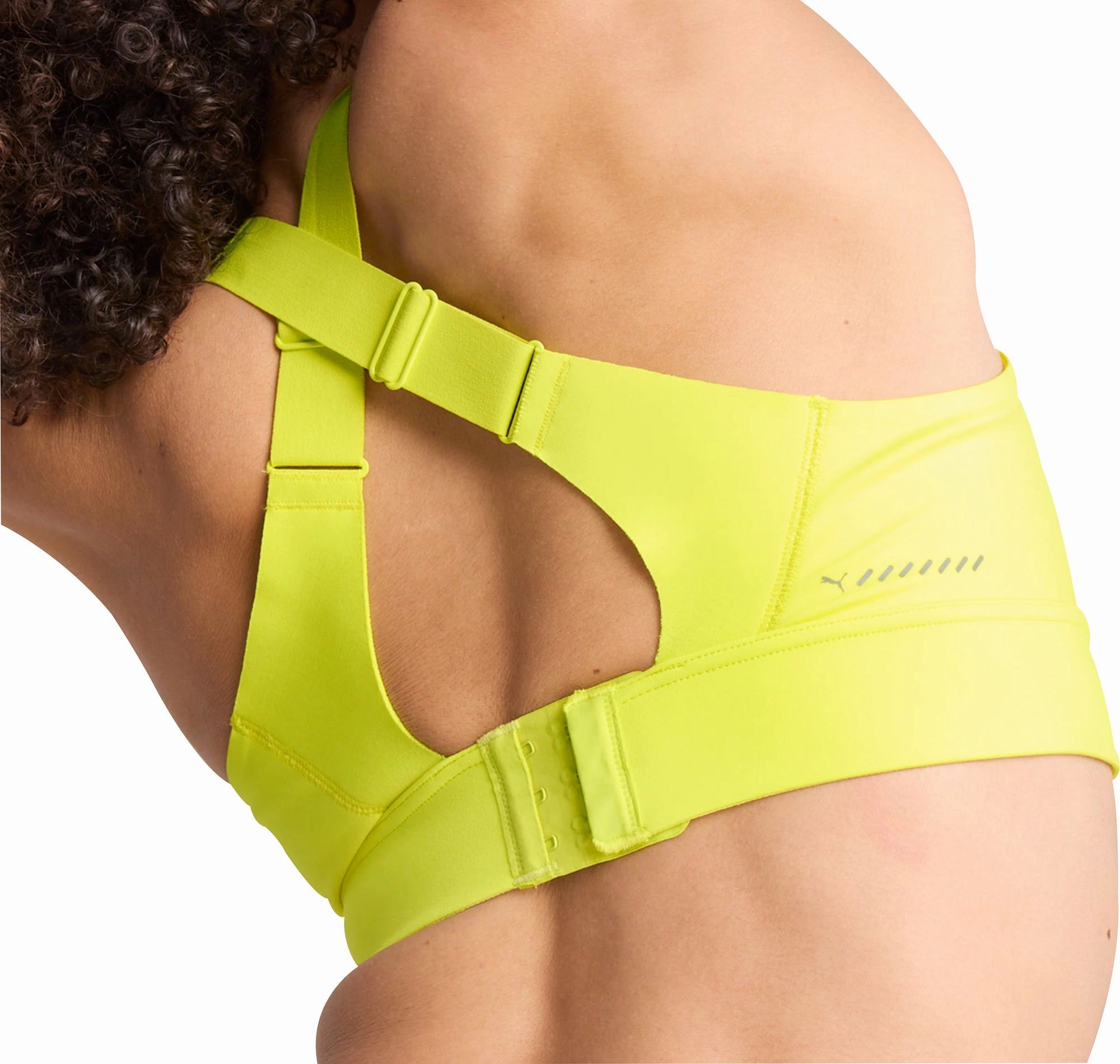 Puma PWRbreathe Womens Running Sports Bra - Yellow Quick Drying Textile