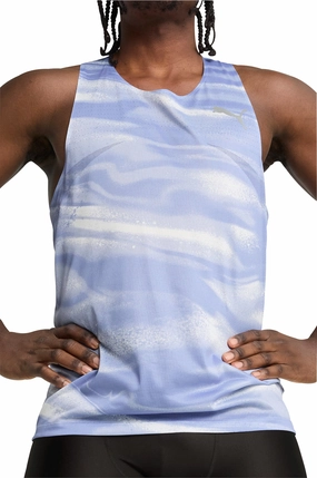 appropriate for travel Puma Raceday UltraSpun Graphic Mens Running Vest - Blue