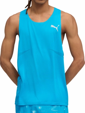standard fit Puma Raceday Ultraspun Mens Running Vest - Blue