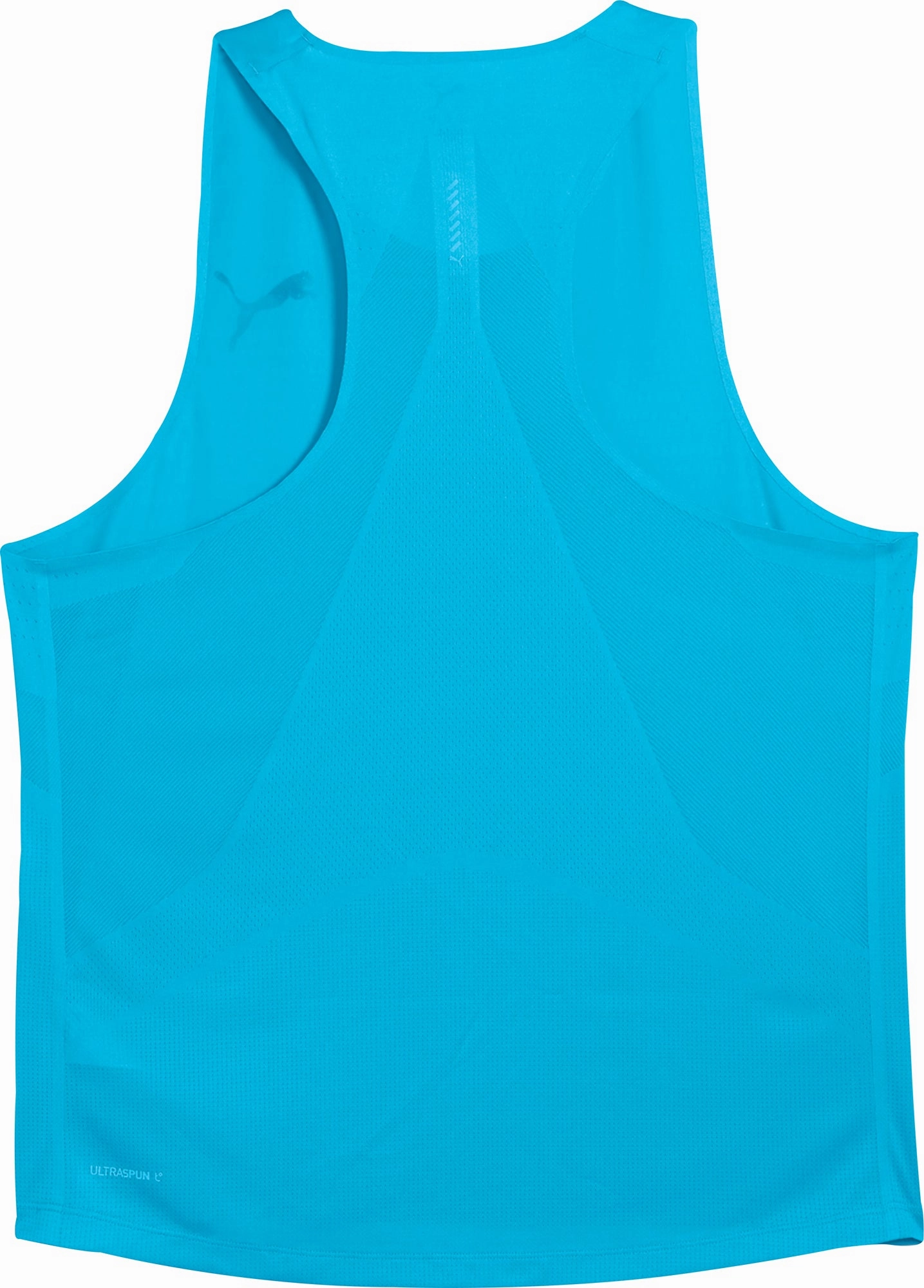 Puma Raceday Ultraspun Mens Running Vest - Blue Contoured Sleeve Holes Sturdy
