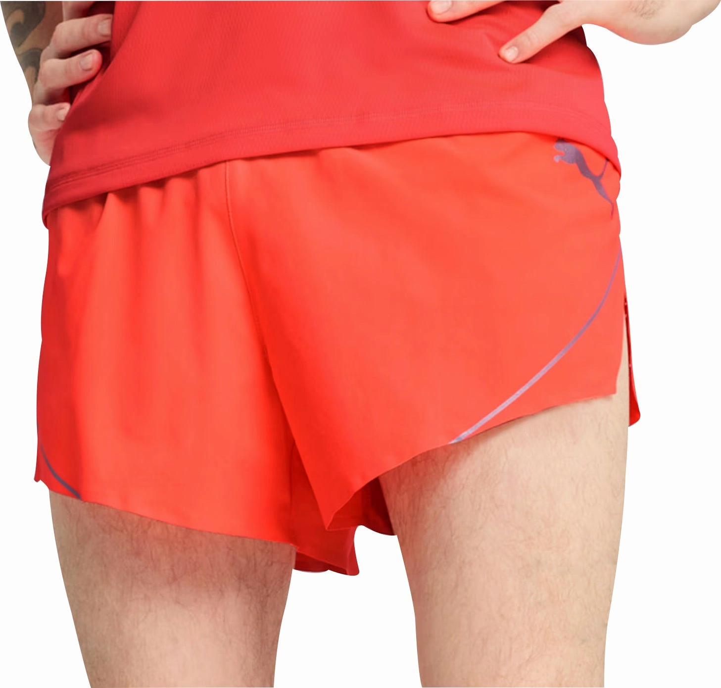 Puma Raceday Ultraweave 3 Inch Split Mens Running Shorts - Red Office Attire