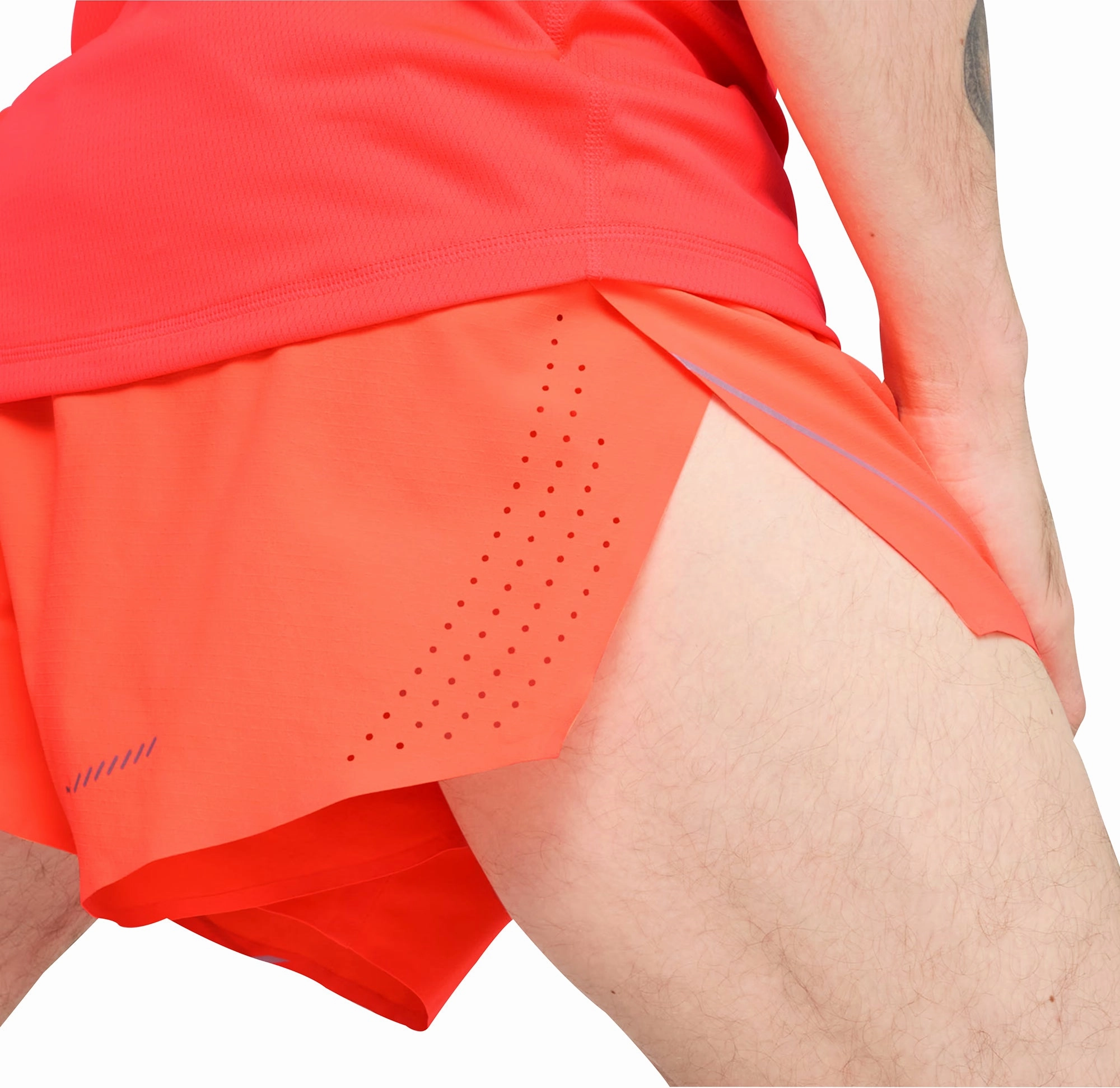 Four Way Stretch Puma Raceday Ultraweave 3 Inch Split Mens Running Shorts - Red