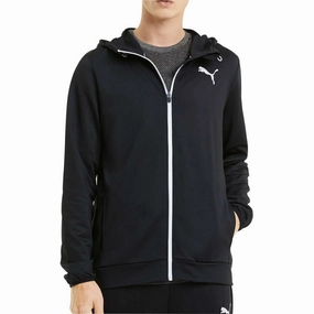 Soft Lining EcoFriendlyTextiles Puma Ready To Go Full Zip Mens Training Hoody - Black