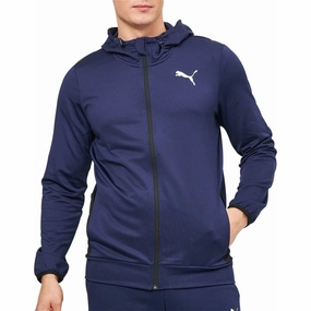 Gym Safe Puma Ready To Go Full Zip Mens Training Hoody - Navy