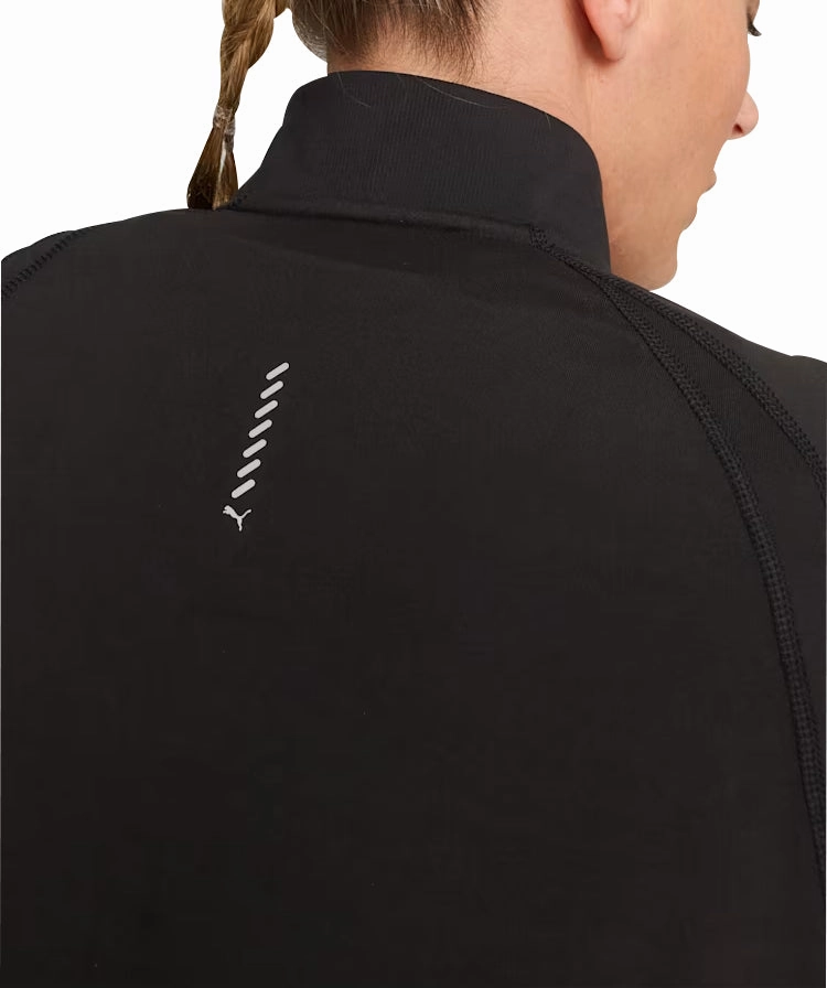 Puma Run Cloudspun Half Zip Long Sleeve Womens Running Top - Black Outdoor - wear