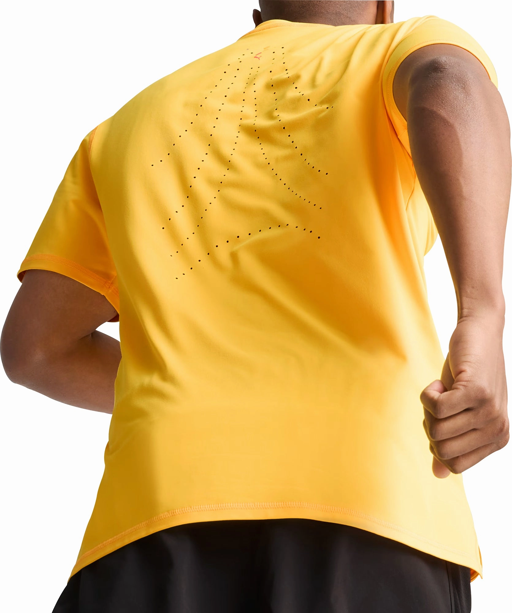 Puma Run Cloudspun Short Sleeve Mens Running Top - Orange Comfort Wearable On-the-Go Comfort