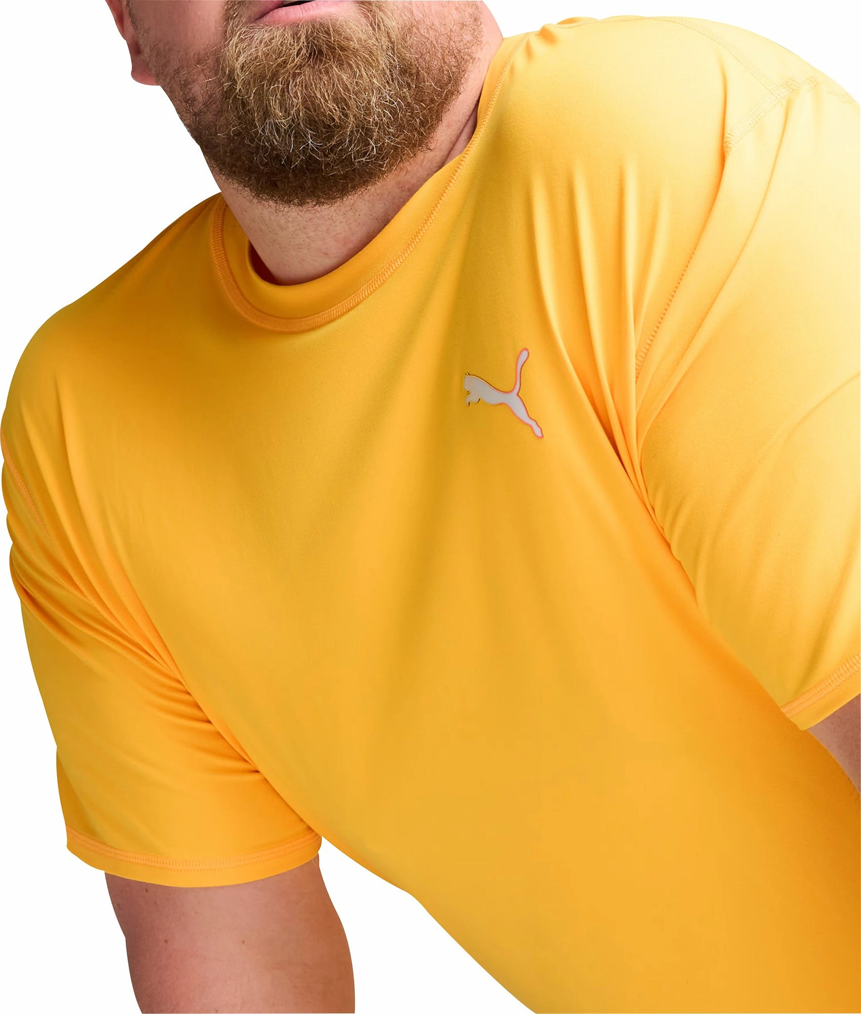 Micro Perforated Fabric Puma Run Cloudspun Short Sleeve Mens Running Top - Orange