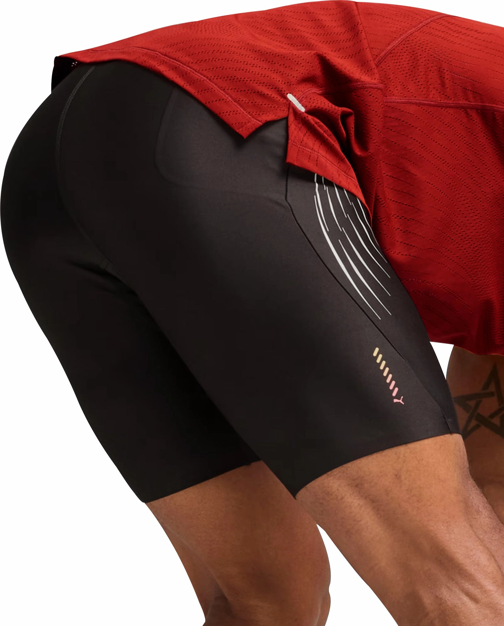 Puma Run Elite Mens Short Running Tights - Black snap closure Trendy Mood