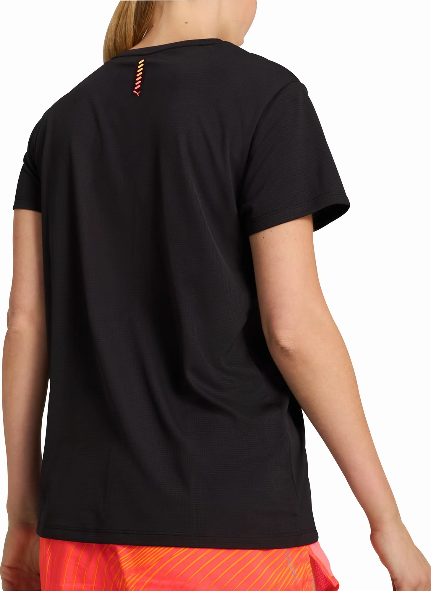 Stylish Look Garment Dyed Puma Run Favourite Graphic Short Sleeve Womens Running Top - Black