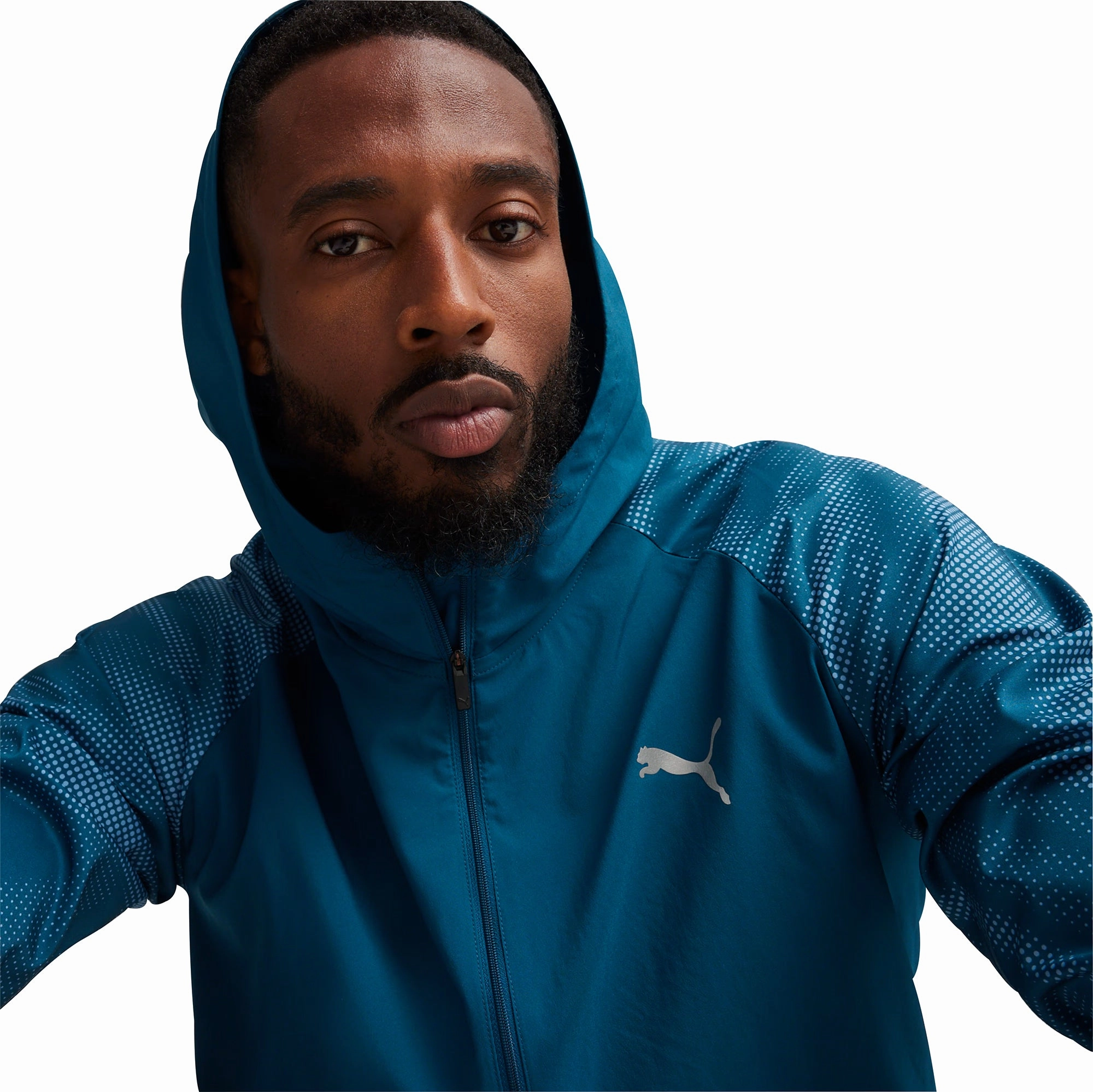 Convertible Collar Puma Run Favourite Mens Running Jacket - Blue