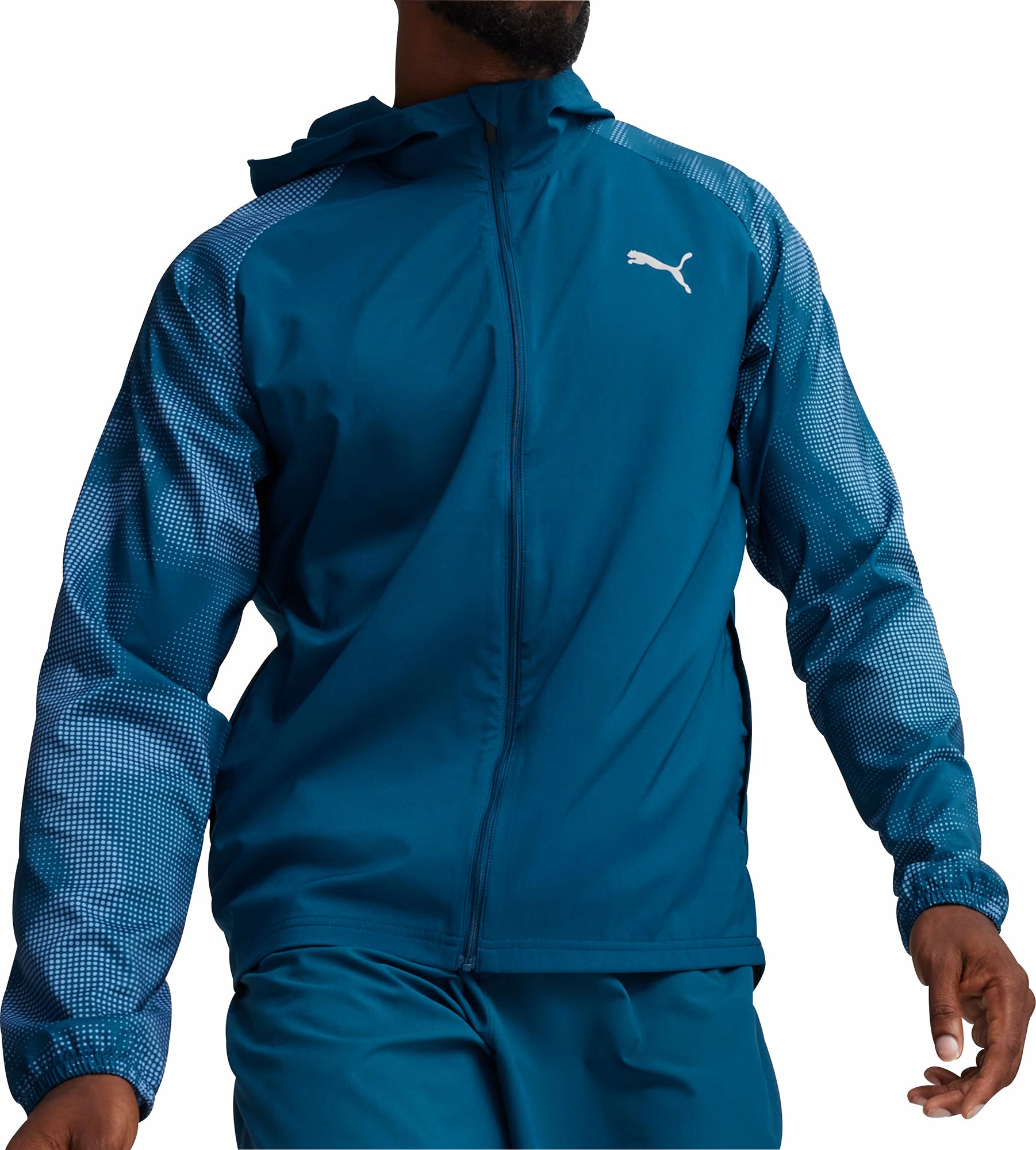 Sports Wear UVProtective Outer Layers Puma Run Favourite Mens Running Jacket - Blue