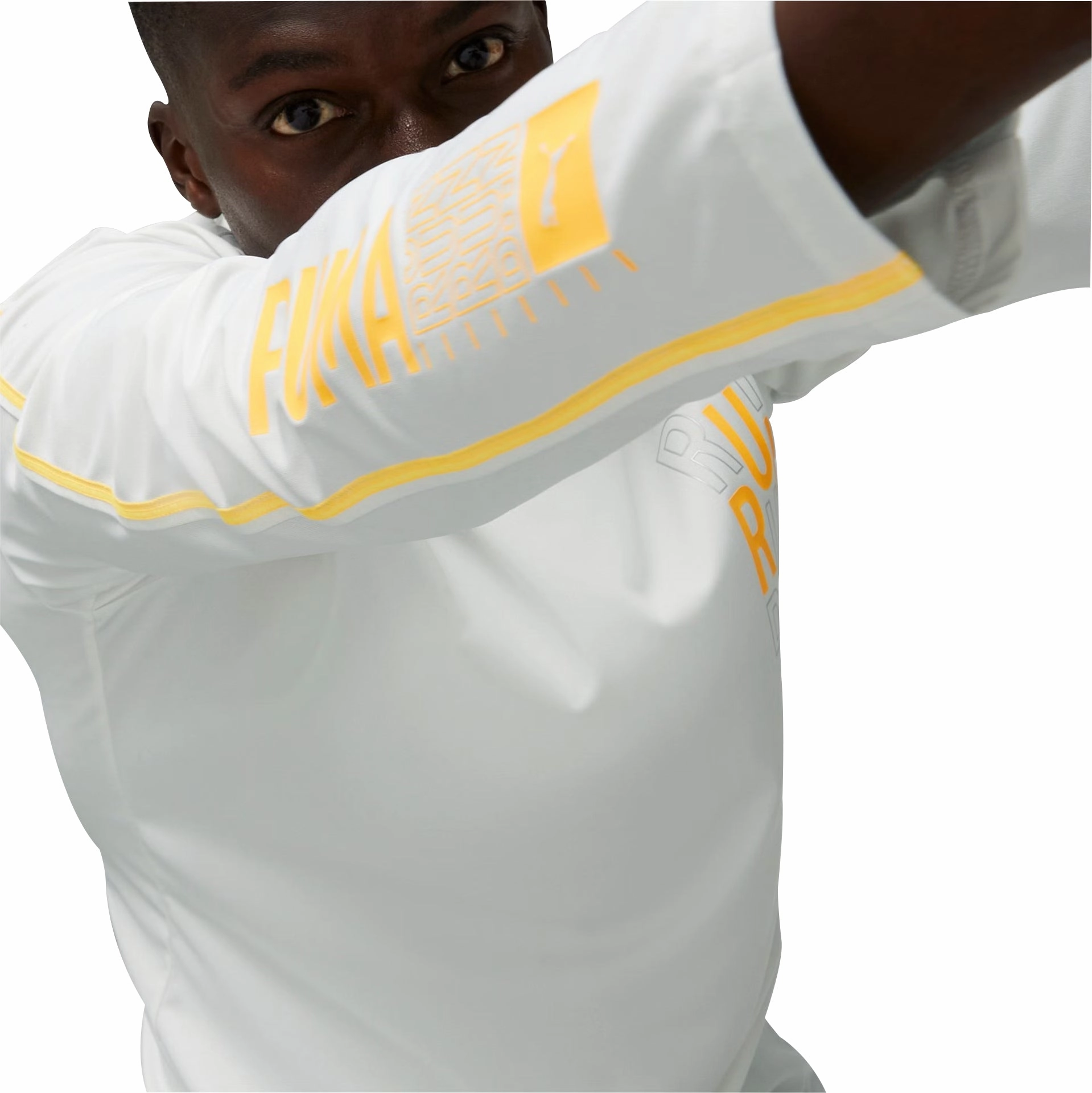 Enhance Bathrobe Puma Run Graphic Long Sleeve Mens Running Top - White