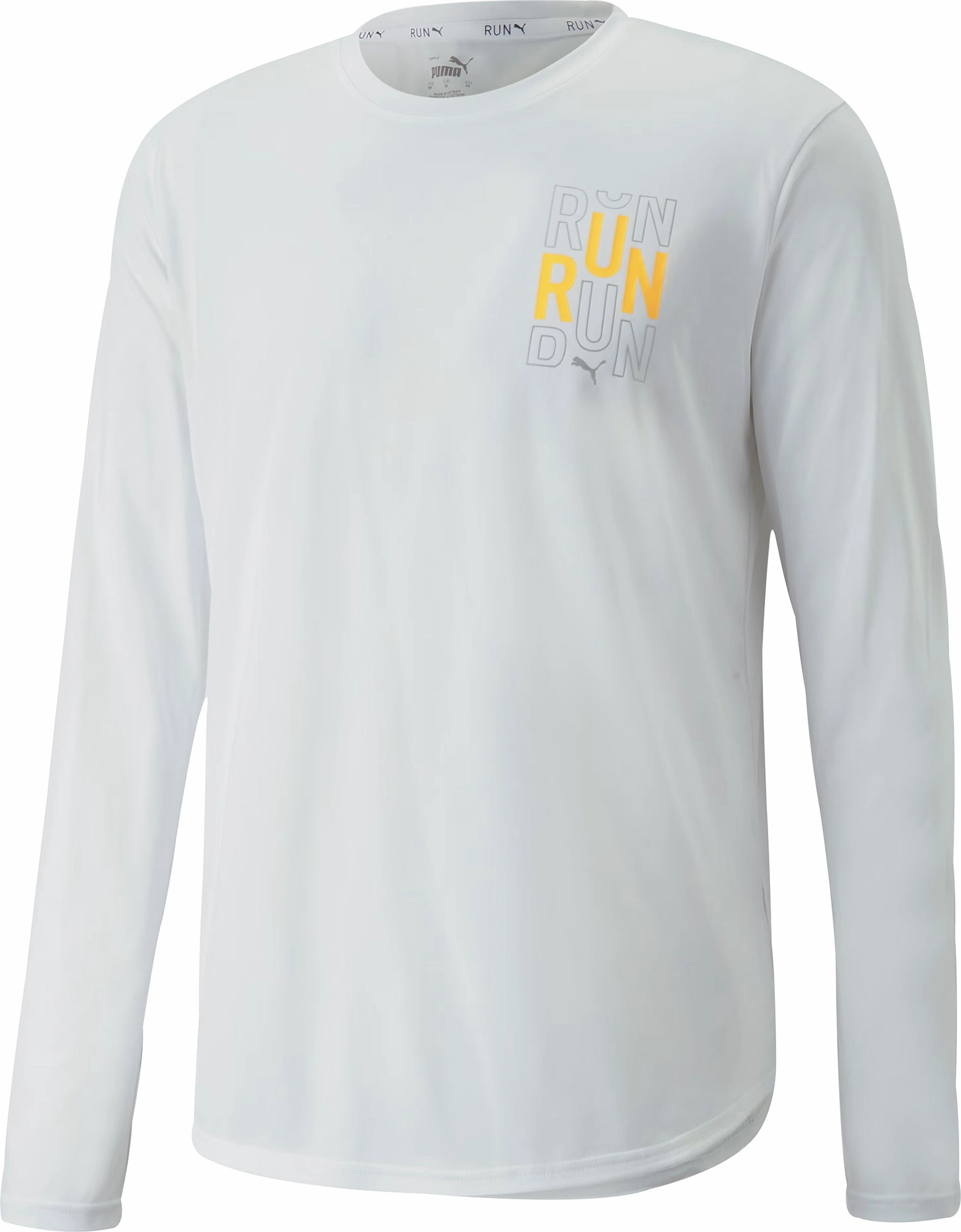 Hemmed weekend Puma Run Graphic Long Sleeve Mens Running Top - White
