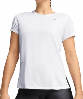 Daily Comfort Style All-day Comfort Puma Run Graphic Mesh Short Sleeve Womens Running Top - White