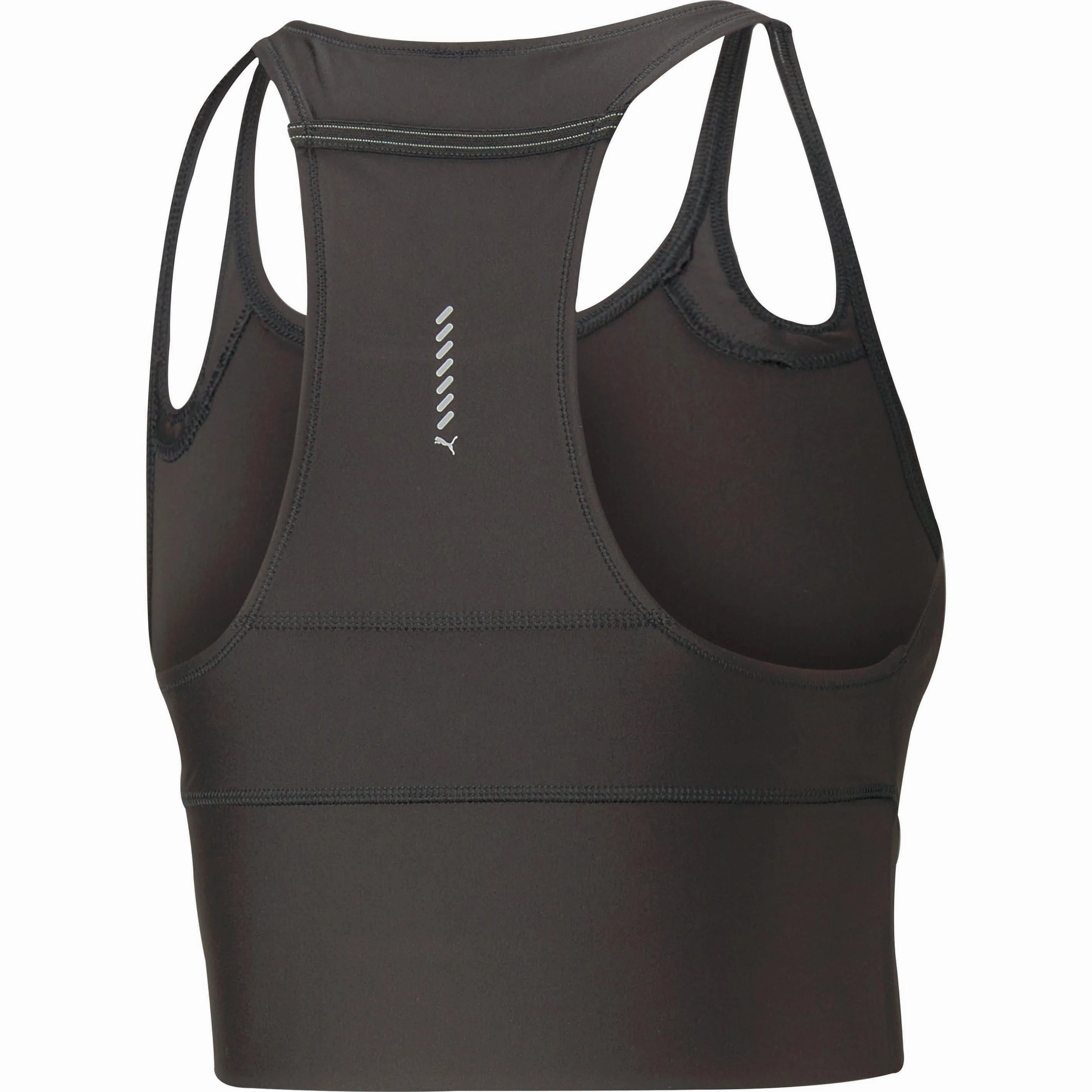 Puma Run Ultraform Womens Running Cropped Vest Tank Top - Black Convertible Style