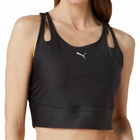 Puma Run Ultraform Womens Running Cropped Vest Tank Top - Black ideal for activities summer clothing