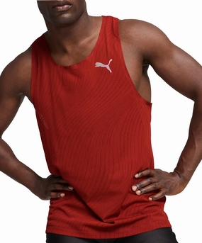 Puma Run Ultraspun Mens Running Vest - Red Top Rated Versatile Layering