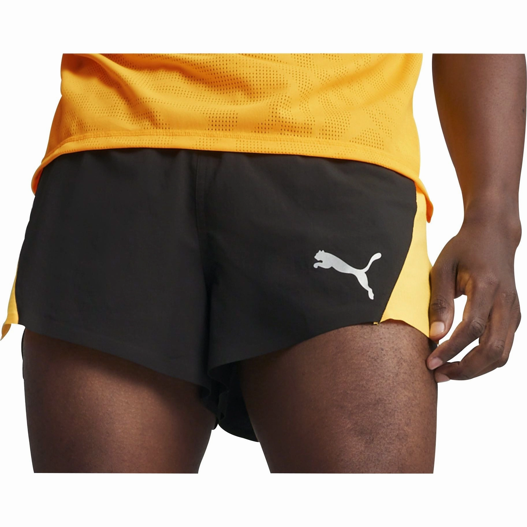 Puma Run Ultraweave Velocity 3 Inch Mens Running Shorts - Black Durable Waistband Jogging Ready