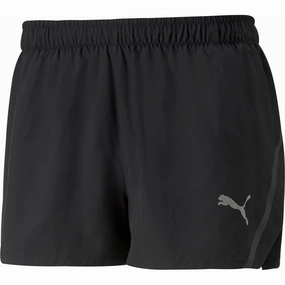 Performance Wear Layered Cuff Design Puma Split Mens Running Shorts - Black