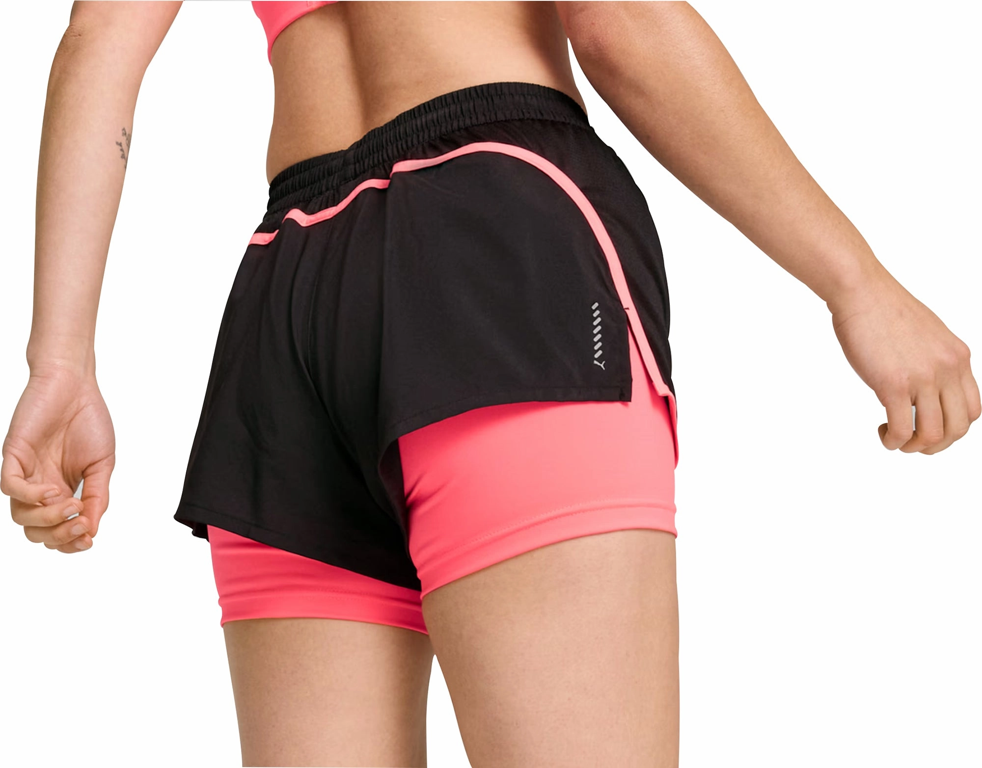 throwback Puma Velocity 2 In 1 Womens Running Shorts - Black