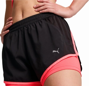 High-Performance Fit clean look Puma Velocity 2 In 1 Womens Running Shorts - Black