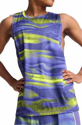 Low Profile Collars quick - drying clothing Puma Velocity All Over Print Mens Running Vest
