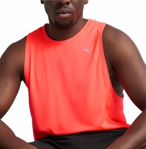Windproof Tech Puma Velocity Mens Running Vest - Red