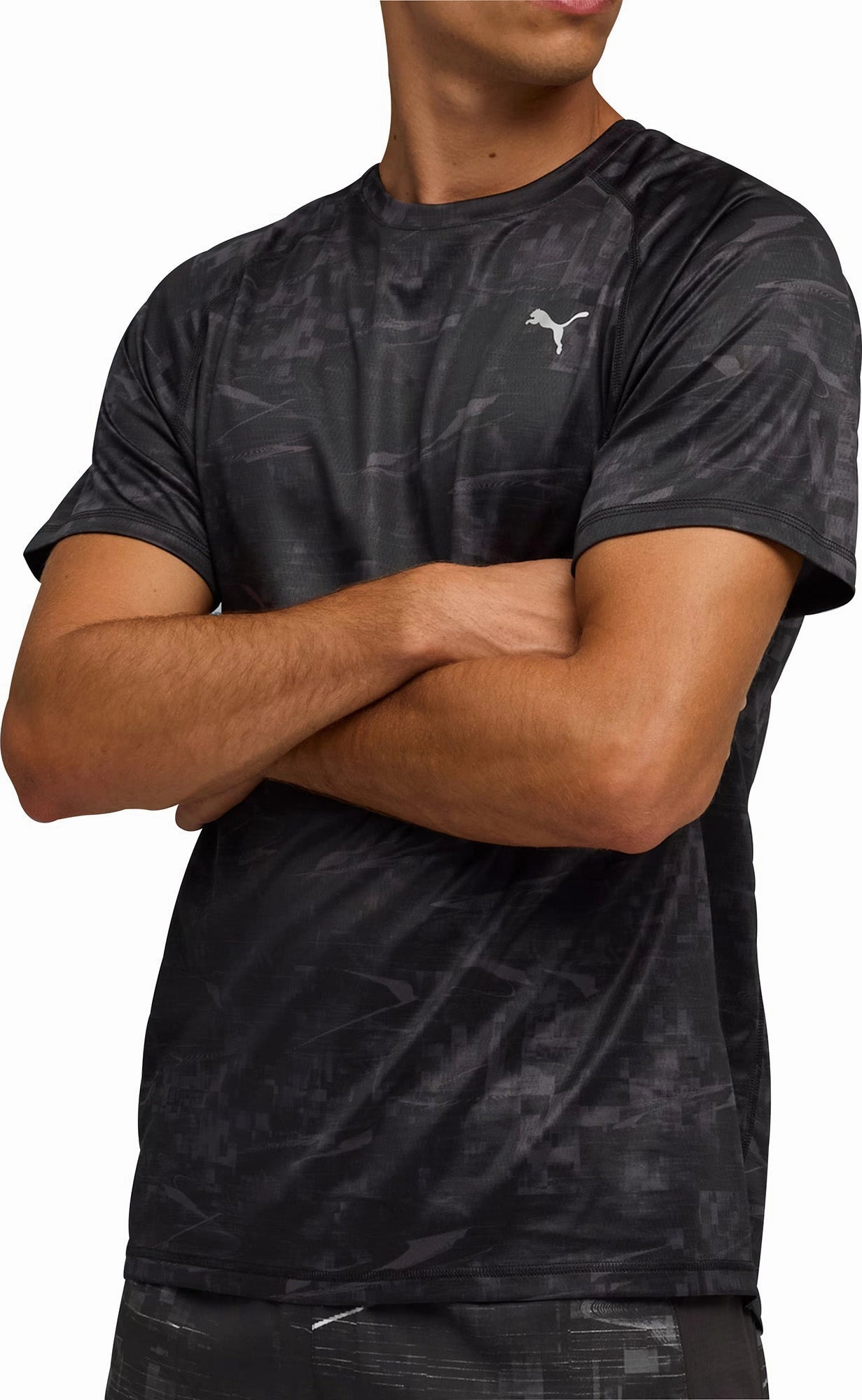 Puma Velocity Short Sleeve Mens Running Top - Black Easygoing Design All-Purpose Comfort