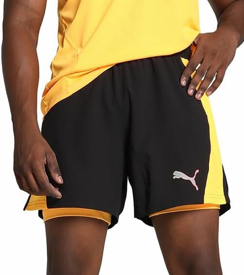 Tactical Attachment Loops Bootcut style Puma Velocity Ultraweave 2 In 1 Mens Running Shorts - Black