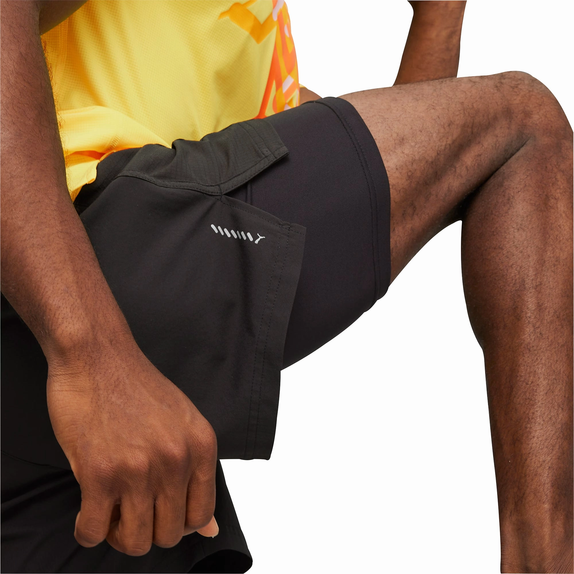 Gusseted Crotch Puma Velocity Ultraweave 2 In 1 Mens Running Shorts - Black