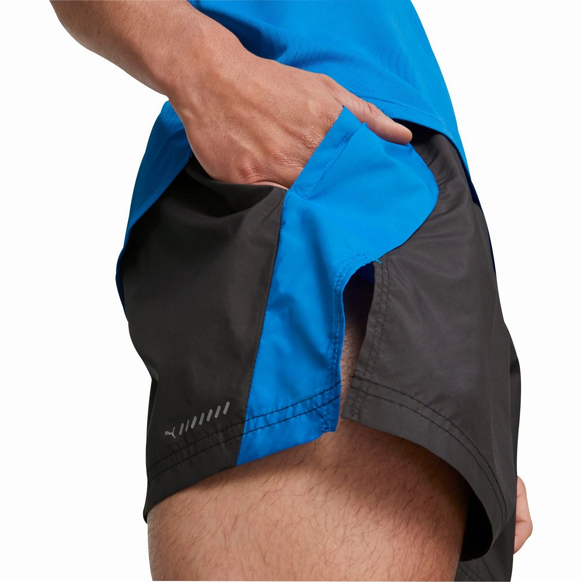 Anti Pilling Fabric Puma Woven 5 Inch Mens Running Shorts - Black