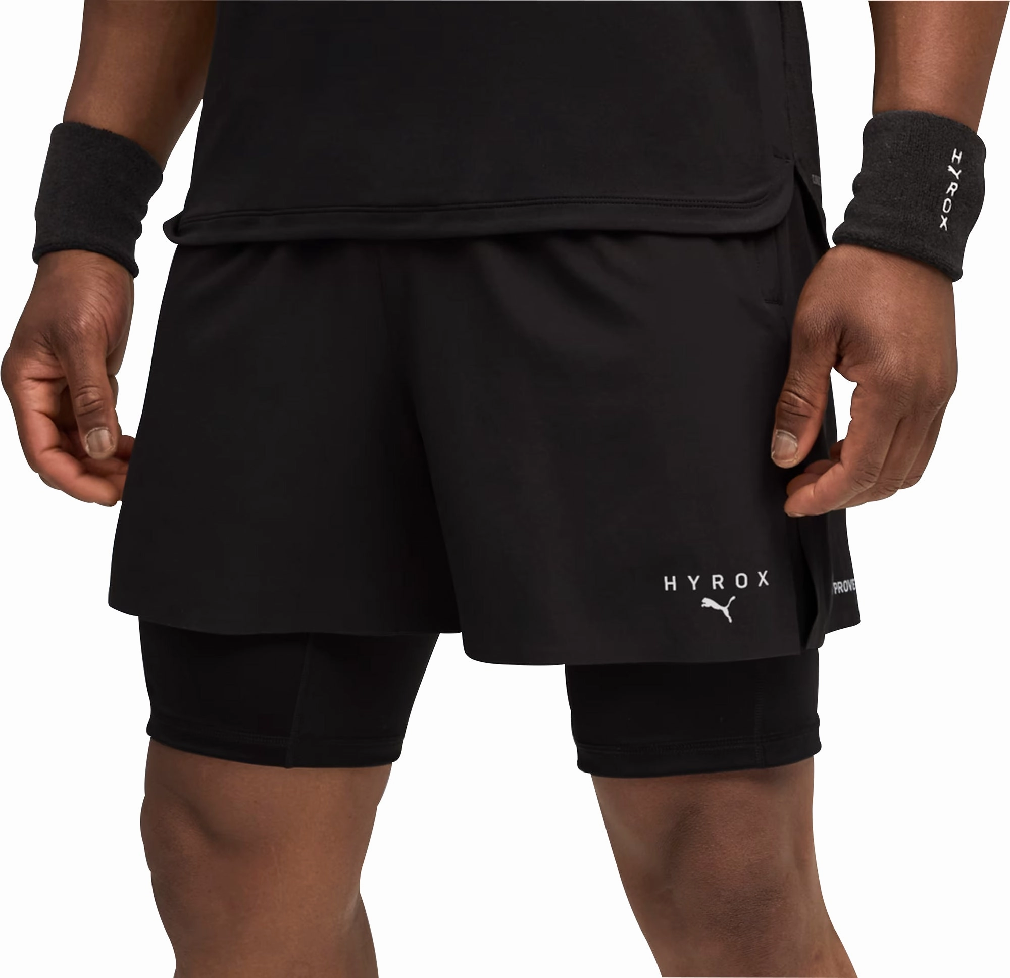 EcoDyeProcess Puma X HYROX 2 In 1 Mens Training Shorts - Black
