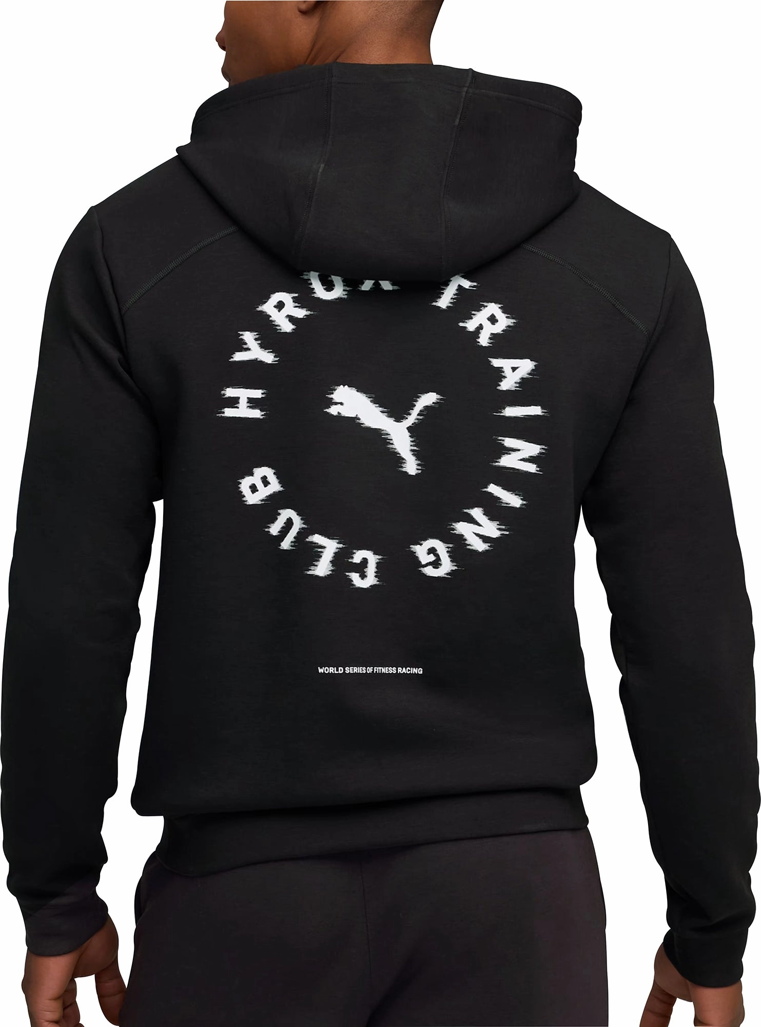 MultiPanelCut Cool Glow Puma X HYROX Cloudspun Mens Training Hoody - Black