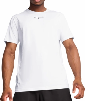 Puma X HYROX Cloudspun Short Sleeve Mens Training Top - White Linen Soul AntiFadeTechnology