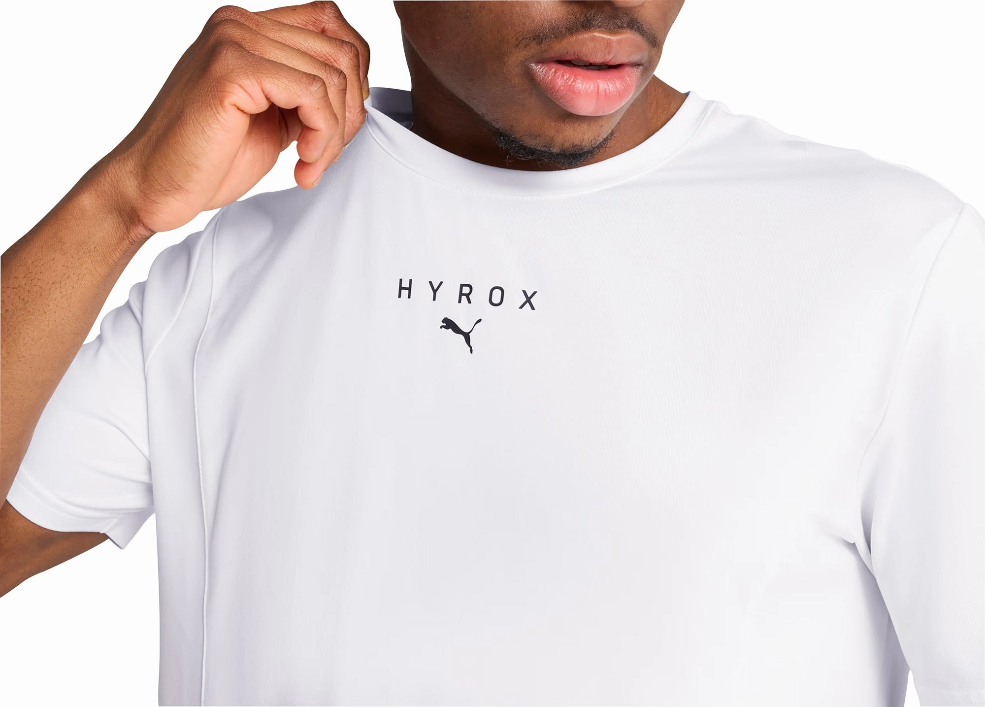 Spring Glow NonChafingEdges Puma X HYROX Cloudspun Short Sleeve Mens Training Top - White