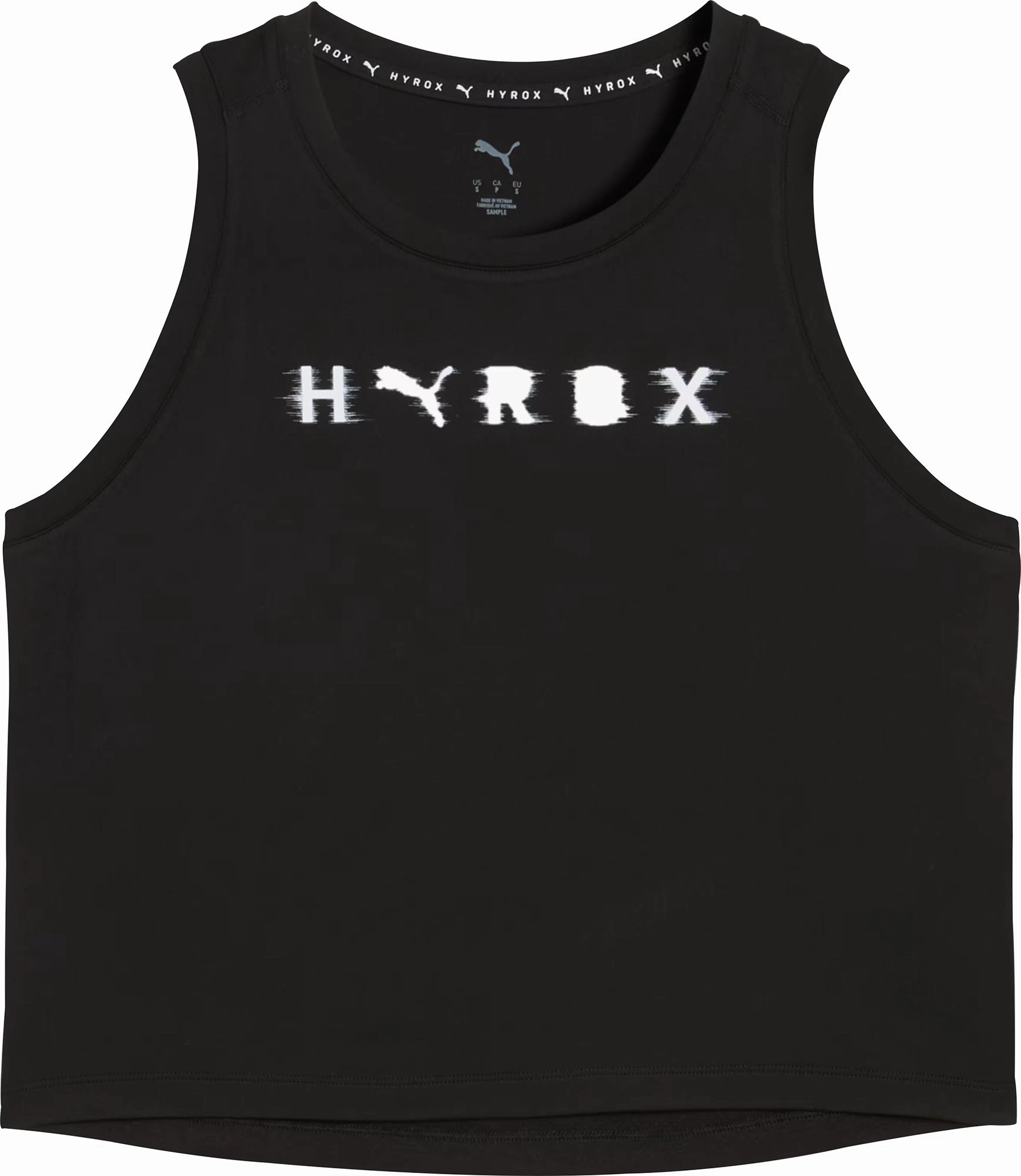 Puma X HYROX Cloudspun ThermoAdapt Womens Training Crop Top - Black Peace Glow