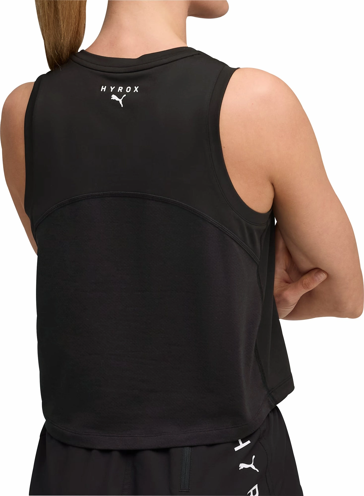 Puma X HYROX Cloudspun ThermoAdapt Womens Training Crop Top - Black SkinFriendlyElastic Rustic Ease