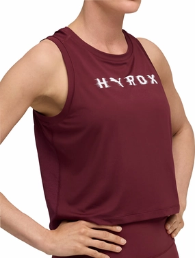WaterRepellent Coating Icon Fit Puma X HYROX Cloudspun ThermoAdapt Womens Training Crop Top - Red