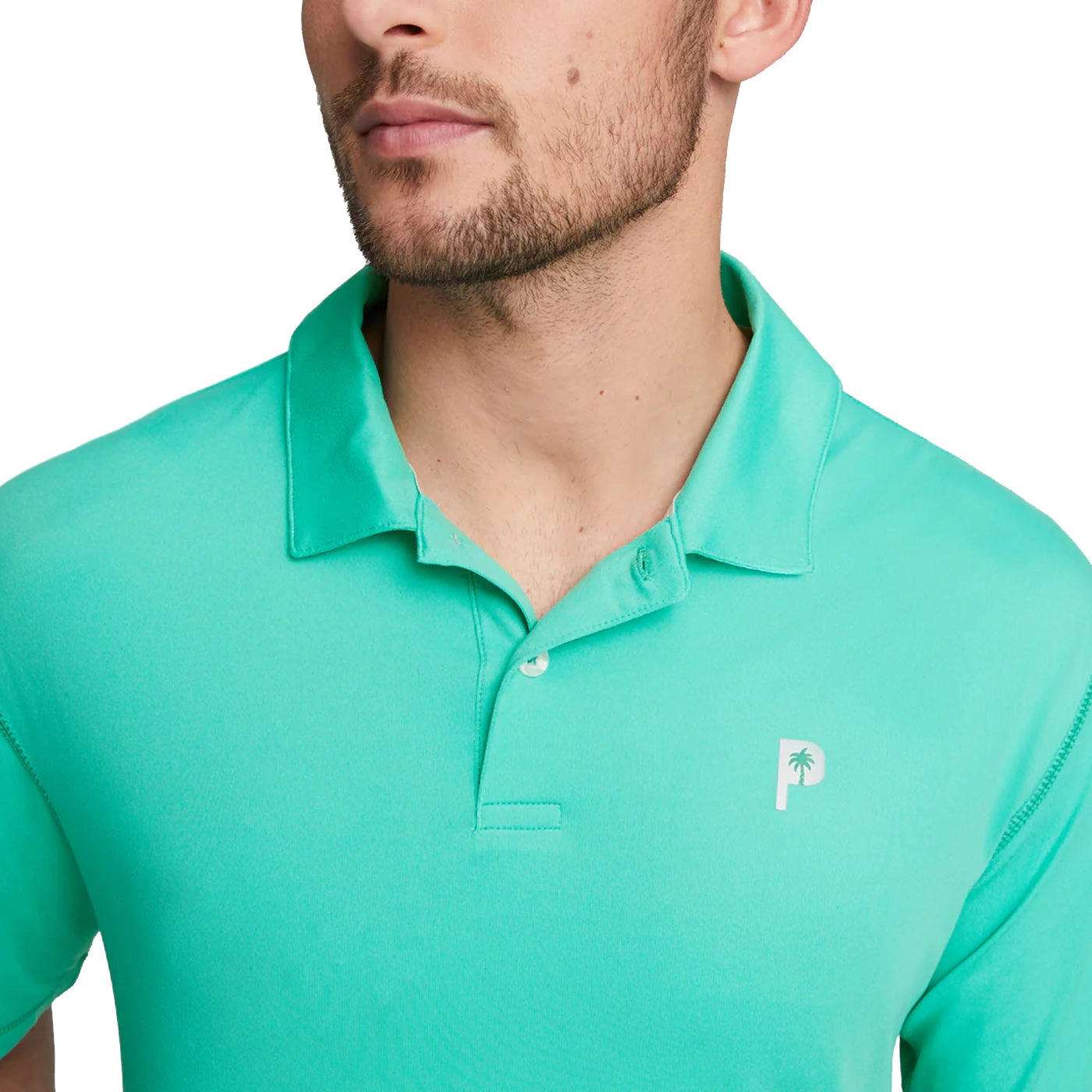 Durable Buttonholes Trendy Casual Puma x PTC Golf Polo Shirt - Aqua Green