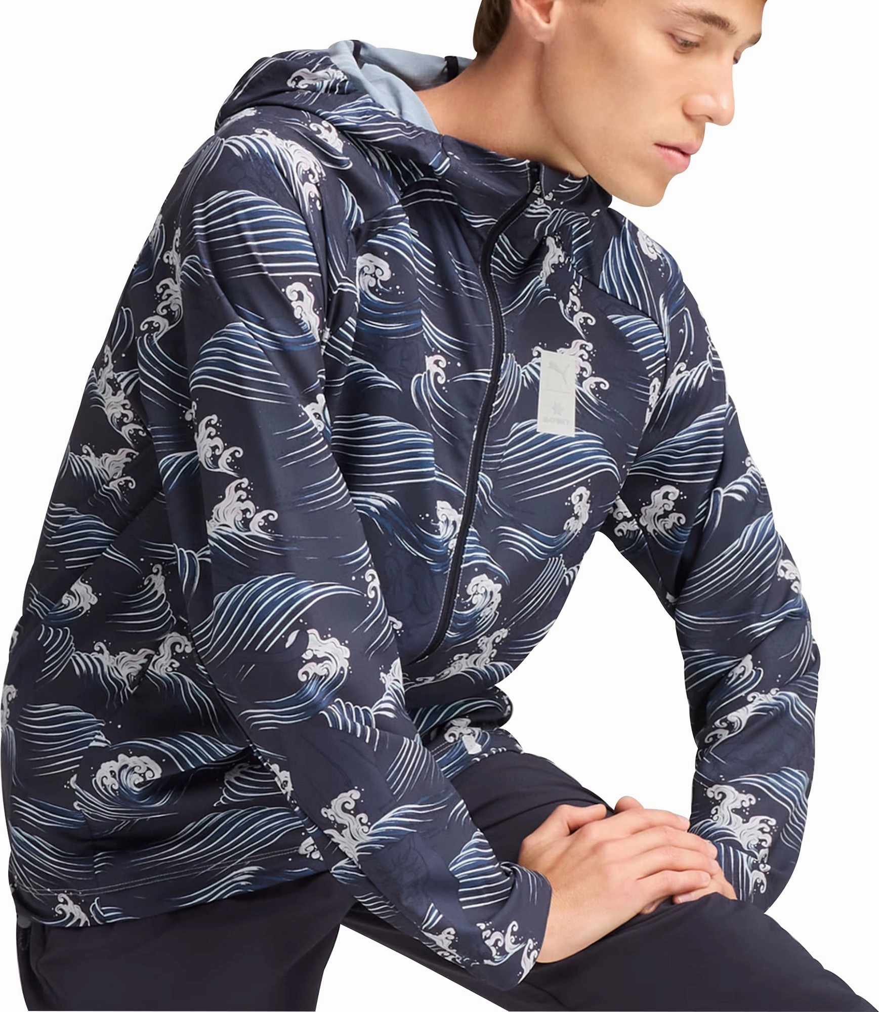 Sport Comfort Puma X SAYSKY Graphic Mens Running Jacket - Blue