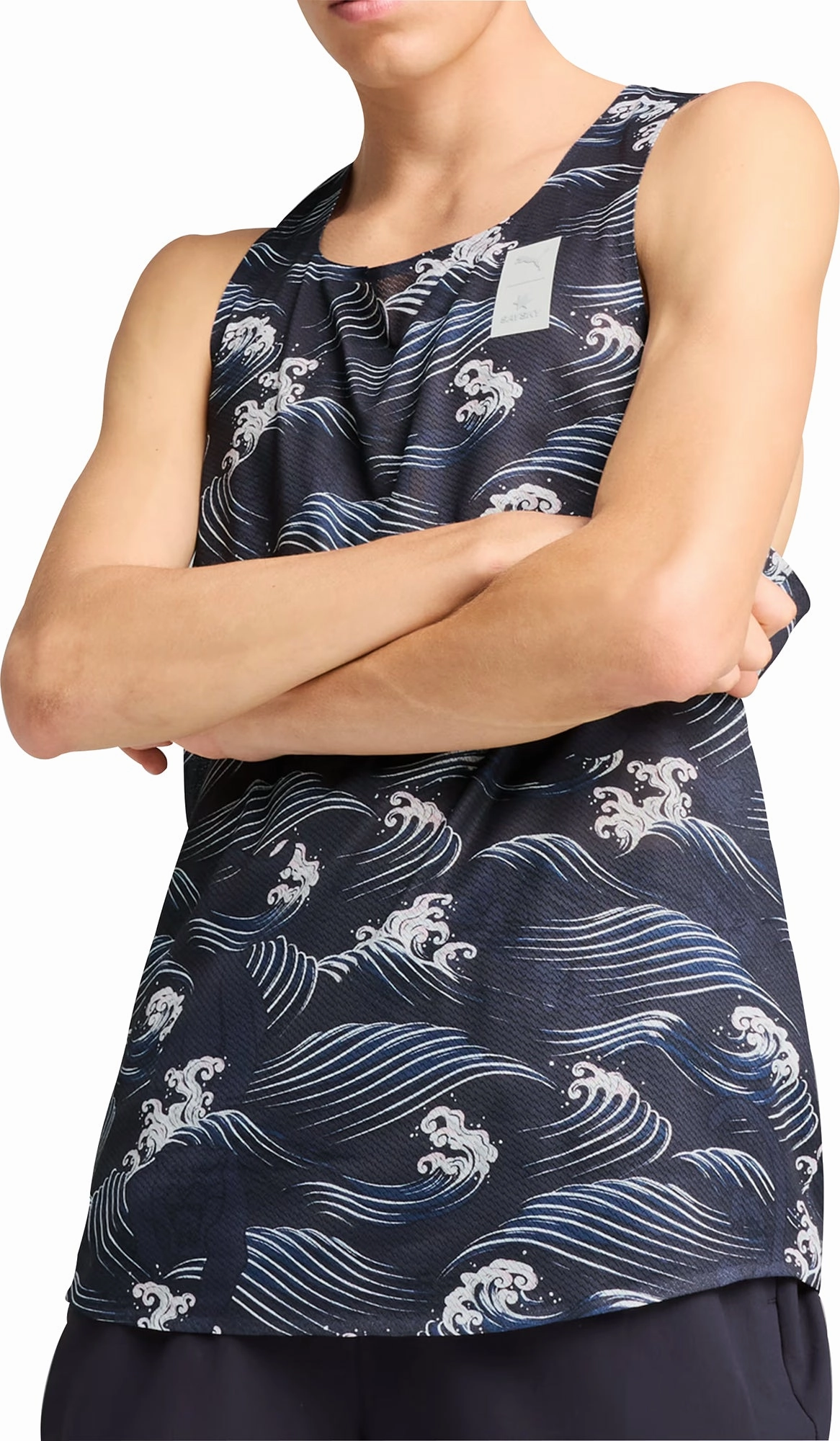 Puma X SAYSKY Mens Running Vest - Blue Athletic Wear Storage