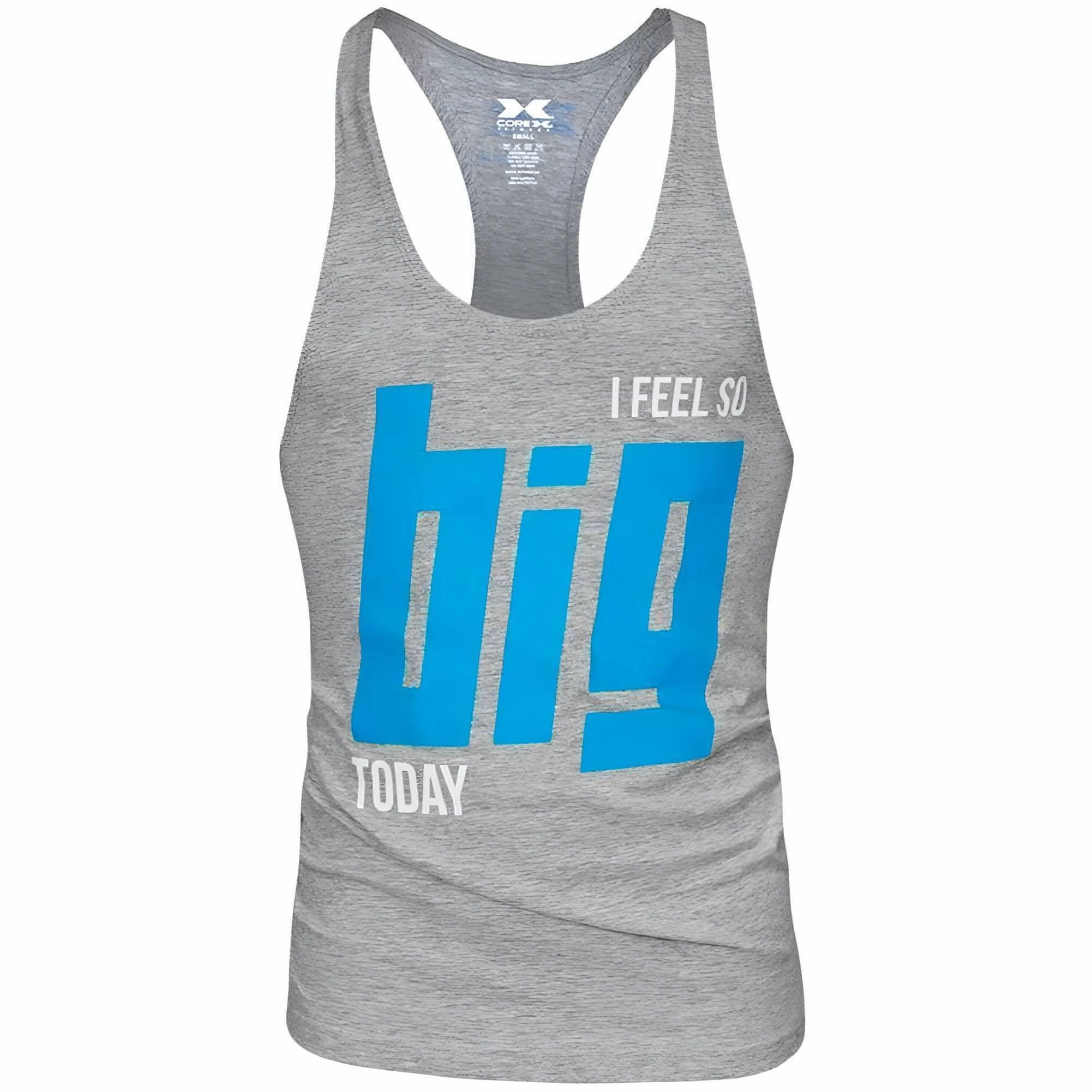 CoreX Fitness I Feel So Big Today Stringer Mens Training Vest - Grey Brave Fit