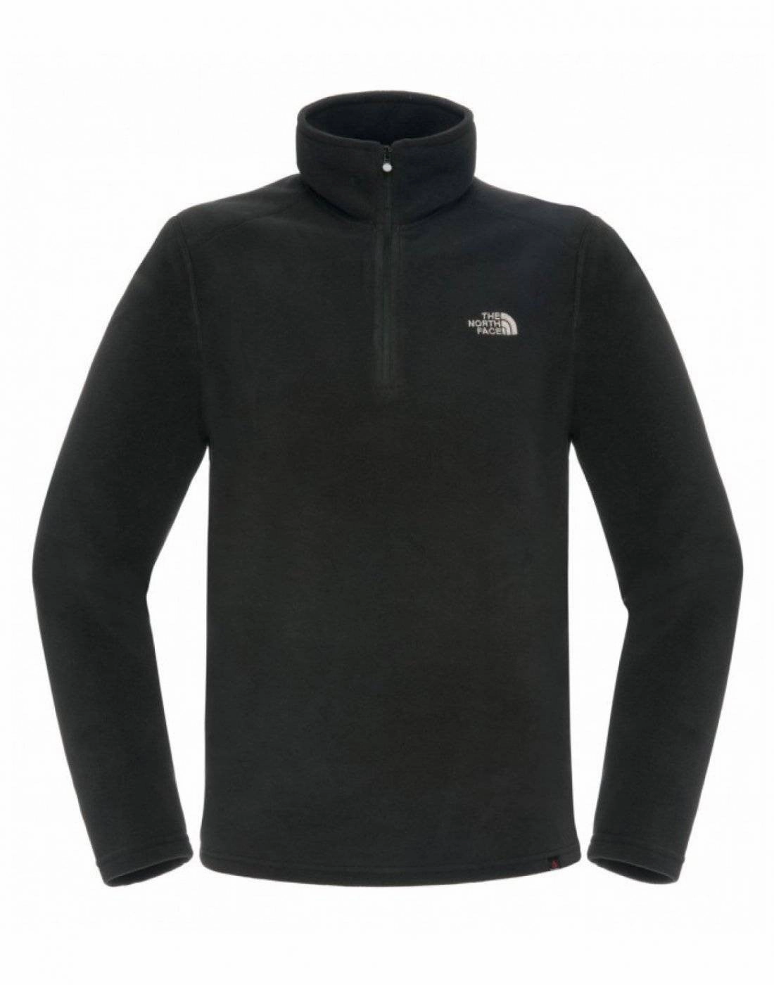 The North Face Men's 100 Glacier 1/4 Zip Fleece | BLACK CompressiveFitFabric