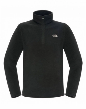 The North Face Men's 100 Glacier 1/4 Zip Fleece | BLACK CompressiveFitFabric