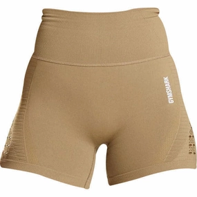 ElasticBinding Gymshark Energy Seamless Womens Short Training Tights - Brown