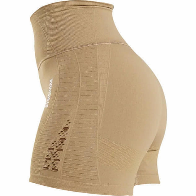 Gymshark Energy Seamless Womens Short Training Tights - Brown Quiet Luxury FadeResistant Color