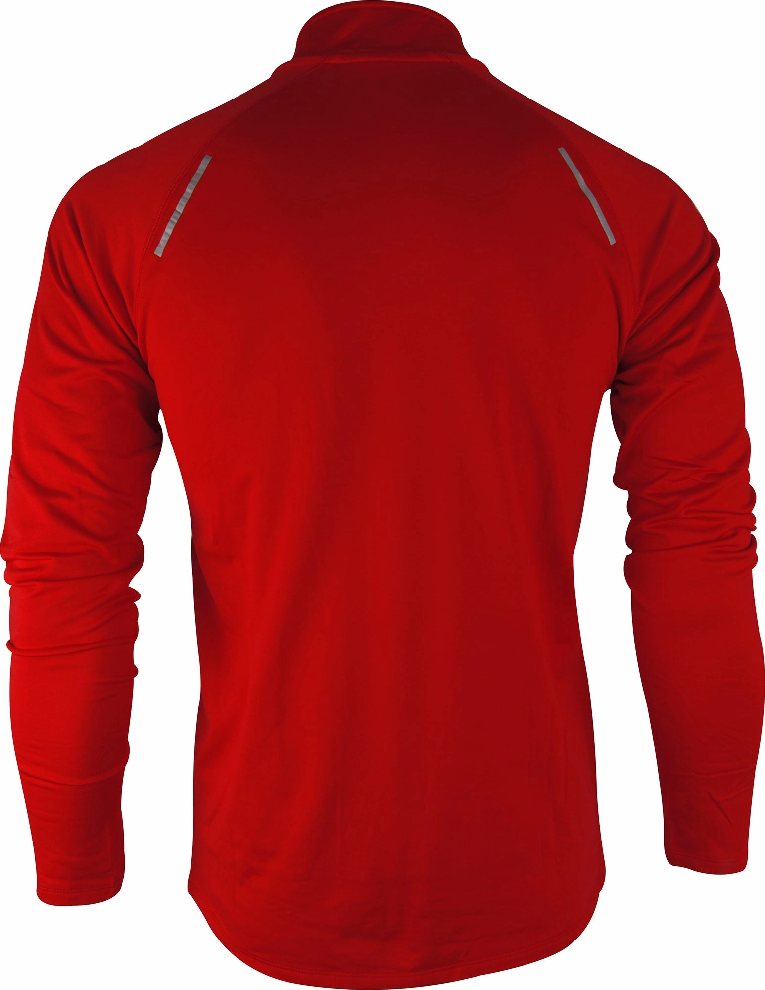 More Mile Vivid Half Zip Long Sleeve Mens Running Top - Red Patchwork