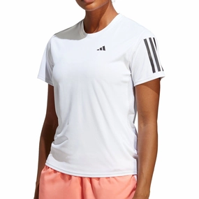 back to school adidas Own The Run Short Sleeve Womens Running Top - White