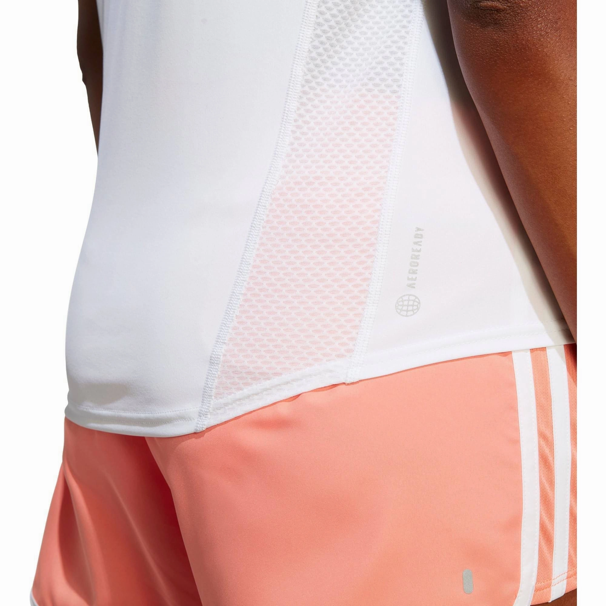 AllDay Comfort Spandex Enhanced Elasticity adidas Own The Run Short Sleeve Womens Running Top - White