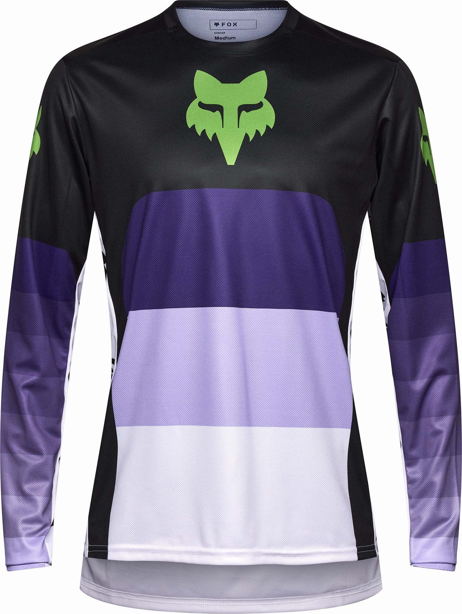 expression Button Closure Fox Ranger Grid Long Sleeve Mens Cycling Jersey - Black